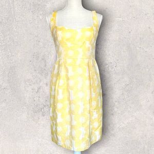 Cynthia Steffe | EUC Women’s Jacquard Yellow & Cream Floral Dress Size 4